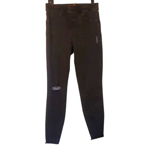 SPANX Distressed Skinny Jeans 'Vintage Black' Size Large - Picture 2 of 3